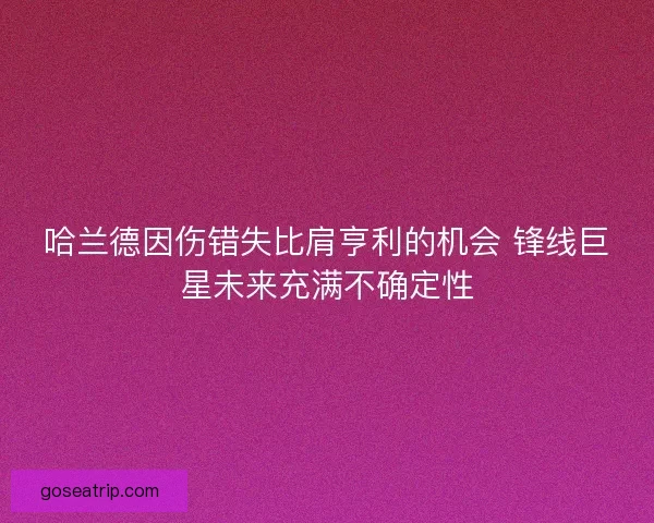 哈兰德因伤错失比肩亨利的机会 锋线巨星未来充满不确定性