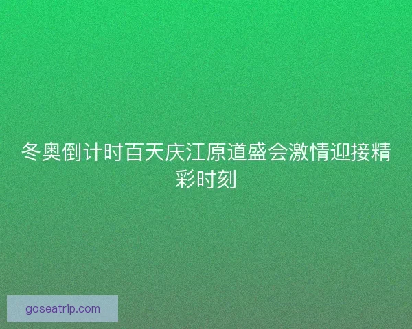 冬奥倒计时百天庆江原道盛会激情迎接精彩时刻