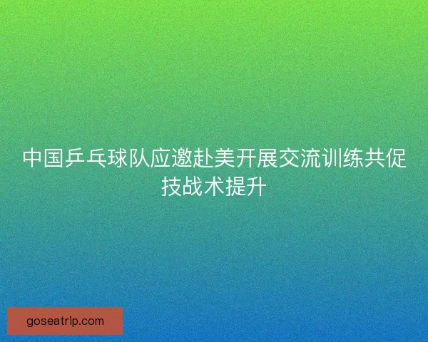 中国乒乓球队应邀赴美开展交流训练共促技战术提升