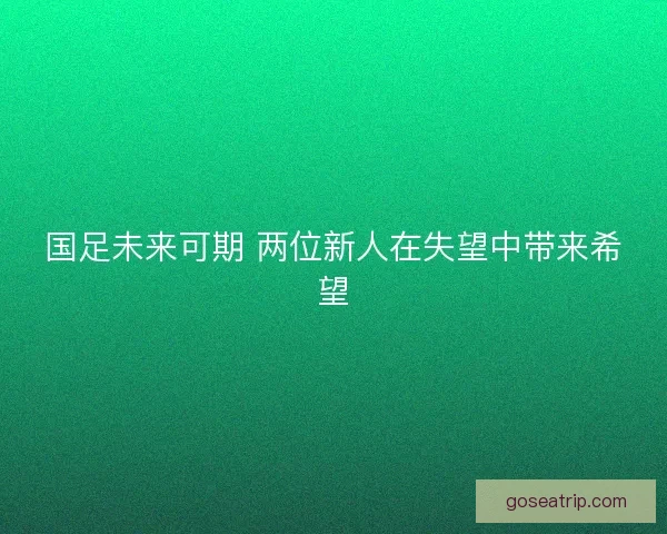 国足未来可期 两位新人在失望中带来希望